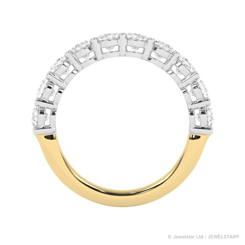R-89525-AD-Y  2.50ct Lab Diamond Ten Stone Half Eternity Ring