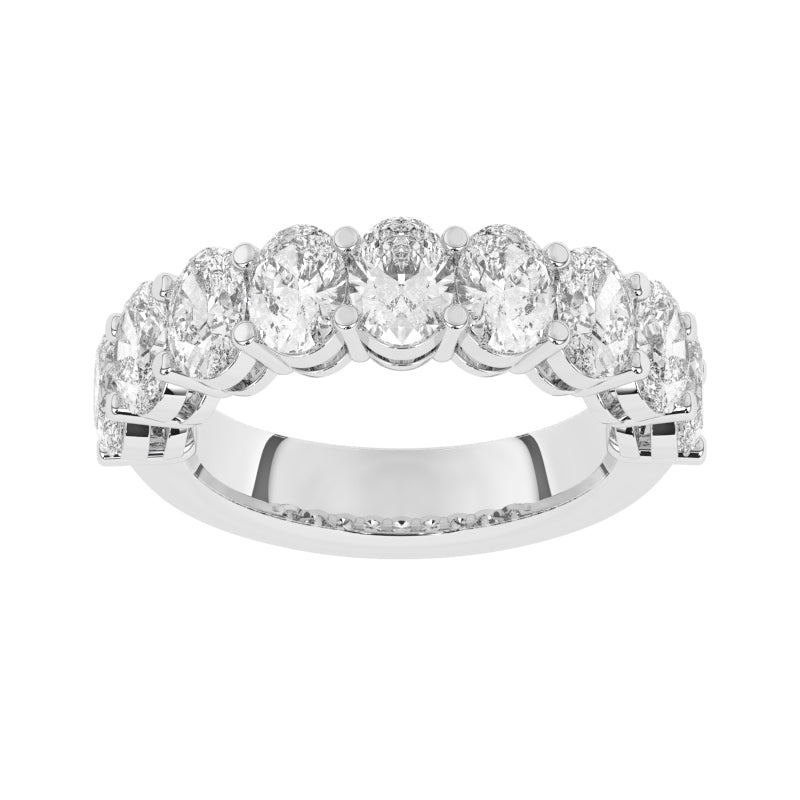 R-89530-AD-W  3.00ct Lab Diamond Nine Stone Half Eternity Ring