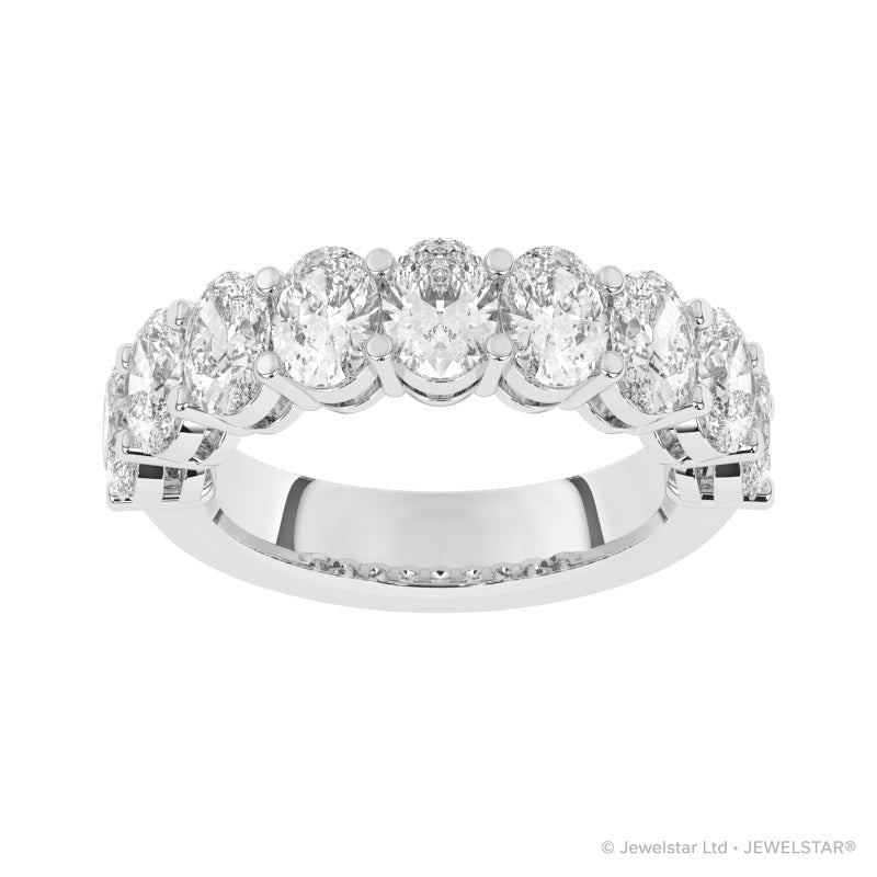 R-89530-AD-W  3.00ct Lab Diamond Nine Stone Half Eternity Ring