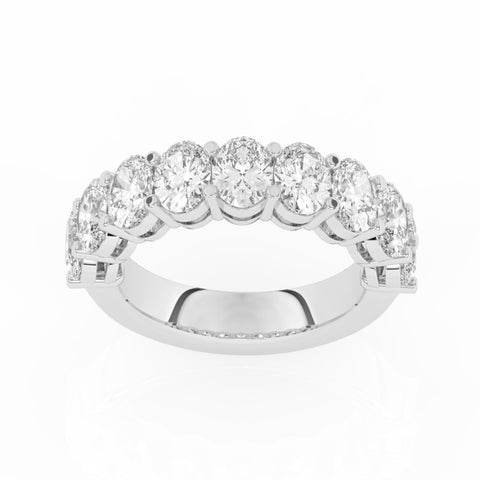 R-89530-AD-W  3.00ct Lab Diamond Nine Stone Half Eternity Ring (EGL Report Included)