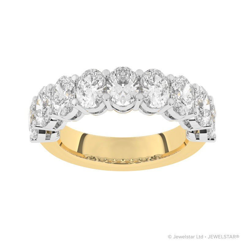 R-89530-AD-Y  3.00ct Lab Diamond Nine Stone Half Eternity Ring