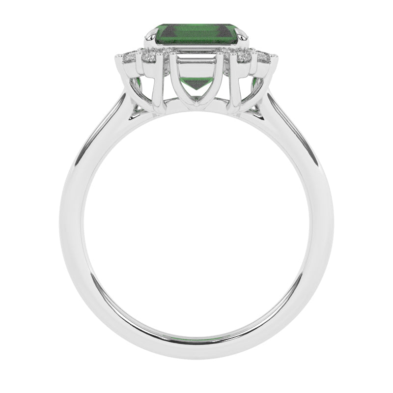 R-89800-EM-W  Diamond & Emerald Dress Ring