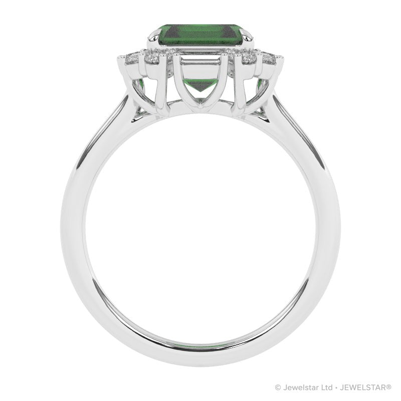 R-89800-EM-W  Diamond & Emerald Dress Ring