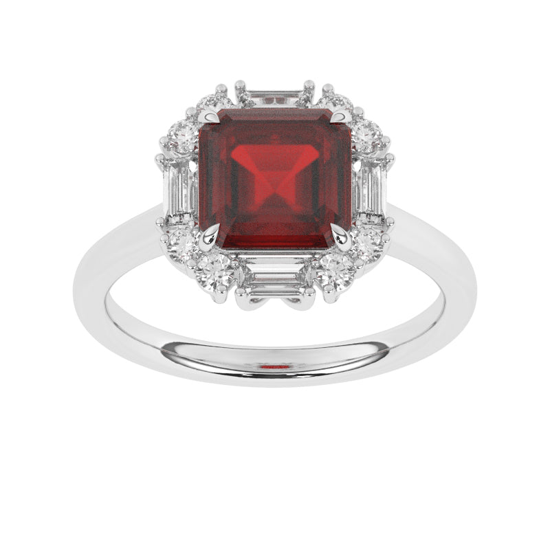 R-89800-RU-W  Diamond & Ruby Dress Ring