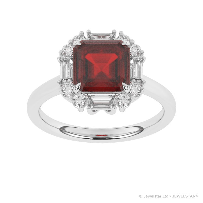 R-89800-RU-W  Diamond & Ruby Dress Ring