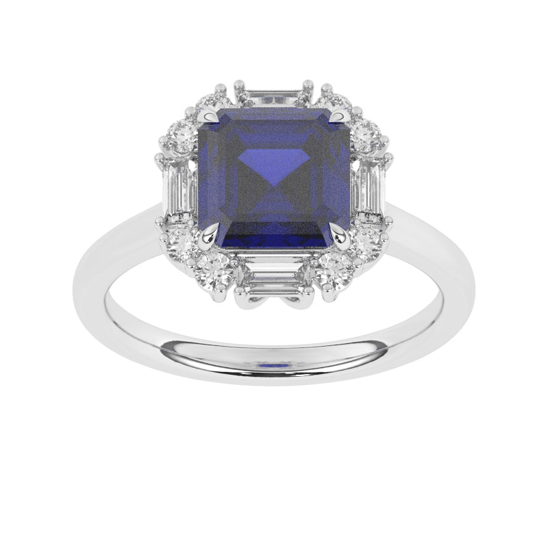 R-89800-SA-W  Diamond & Sapphire Dress Ring