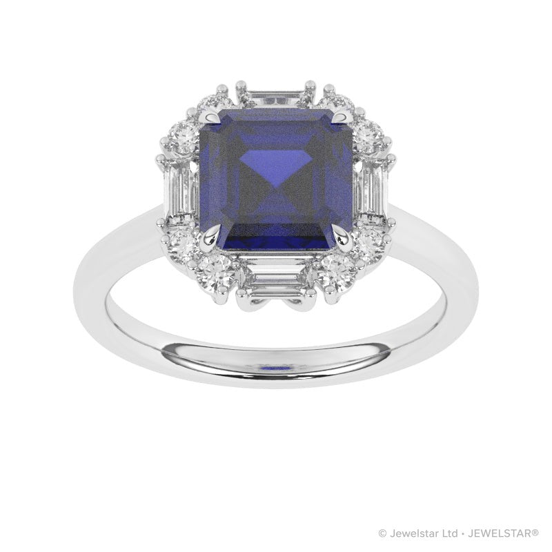 R-89800-SA-W  Diamond & Sapphire Dress Ring