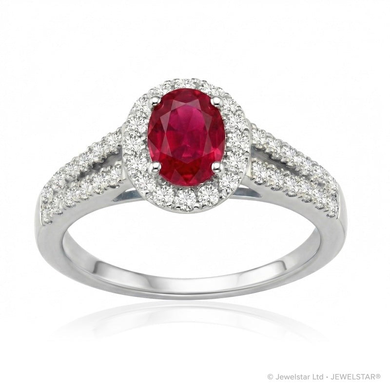 R-92487-RU-W  Diamond & Ruby Cluster Ring