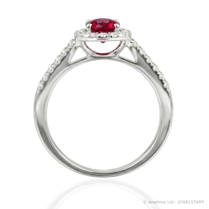 R-92487-RU-W  Diamond & Ruby Cluster Ring