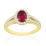 R-92487-RU-Y  Diamond & Ruby Cluster Ring