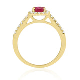 R-92487-RU-Y  Diamond & Ruby Cluster Ring