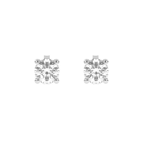 E-81050-AD-W  0.50ct G-H/VS Brilliant Cut Lab Diamond Single Stone Earrings (EGL Report Included)