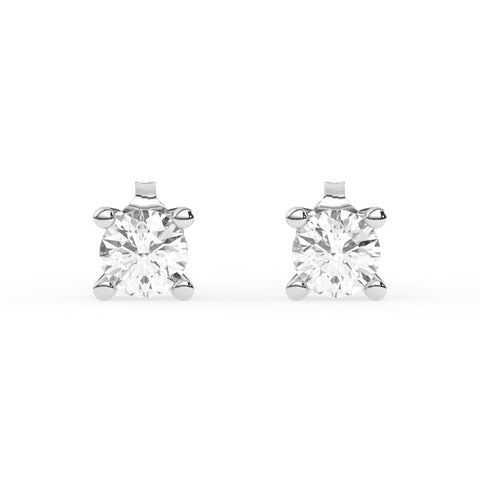 E-81100-AD-W  1.00ct F/VS Brilliant Cut Lab Diamond Single Stone Earrings (EGL Report Included)