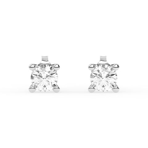 E-81100-AD-W  1.00ct G-H/VS Brilliant Cut Lab Diamond Single Stone Earrings (EGL Report Included)