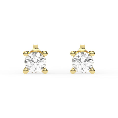 E-81100-AD-Y  1.00ct F/VS Brilliant Cut Lab Diamond Single Stone Earrings (EGL Report Included)