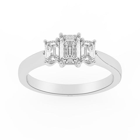 R-83100-AD-W  1.00ct G-H/VS Lab Diamond Three Stone Ring (EGL Report Included)