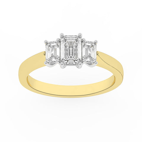 R-83100-AD-Y  1.00ct G-H/VS Lab Diamond Three Stone Ring (EGL Report Included)